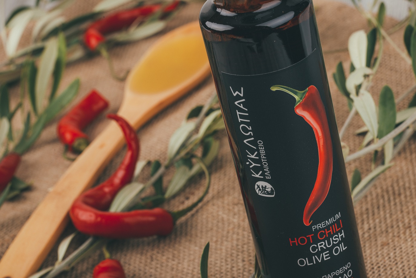 Kyklopas Agrumato Premium Olivenöl mit frischem Chili. 100 ml