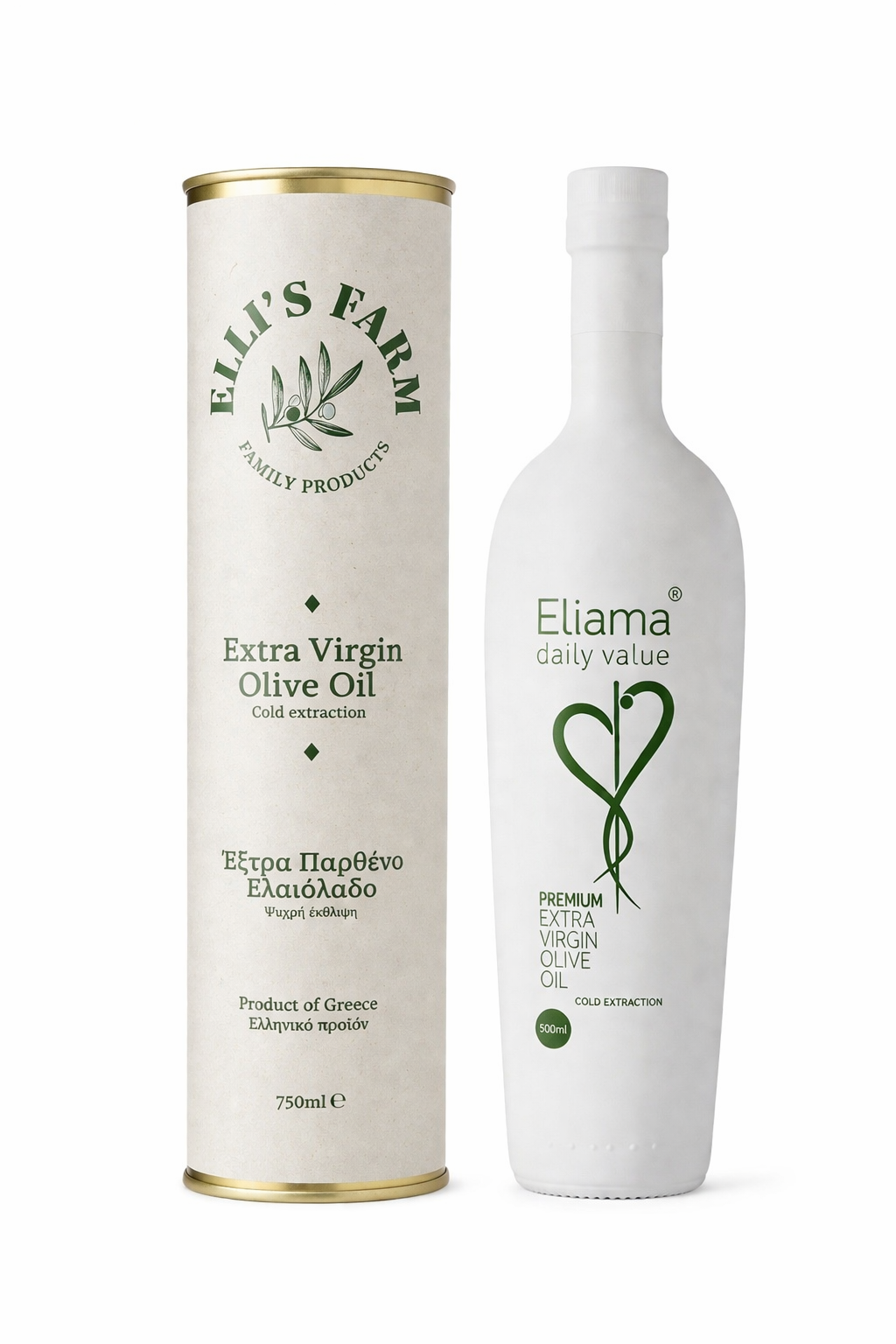 ELLIS FARM Eliama Premium Olivenöl Kreta – Set (500 ml & 750 ml)