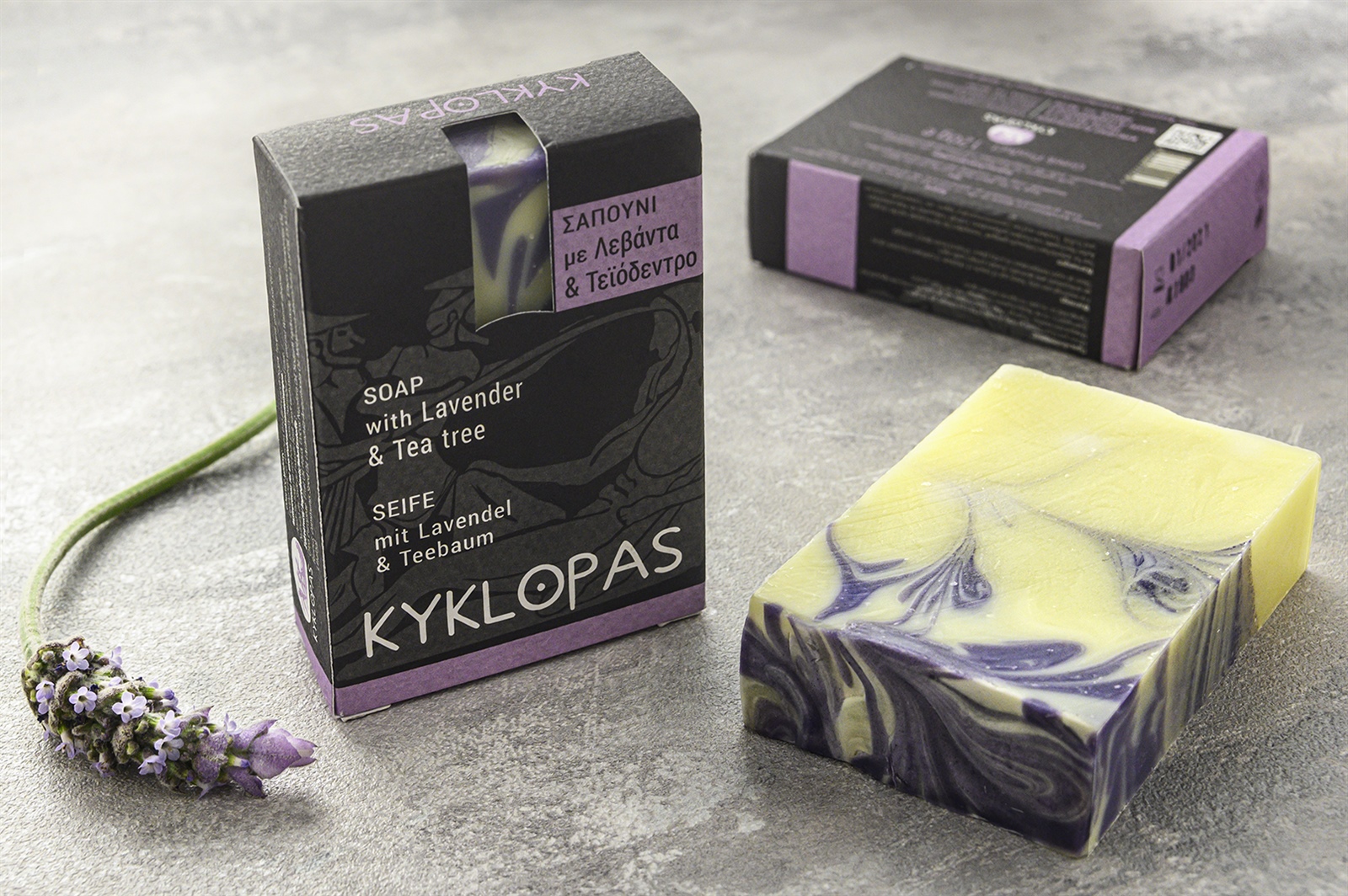 Handgemachte Olivenölseife mit Lavendel & Teebaum, 120 g