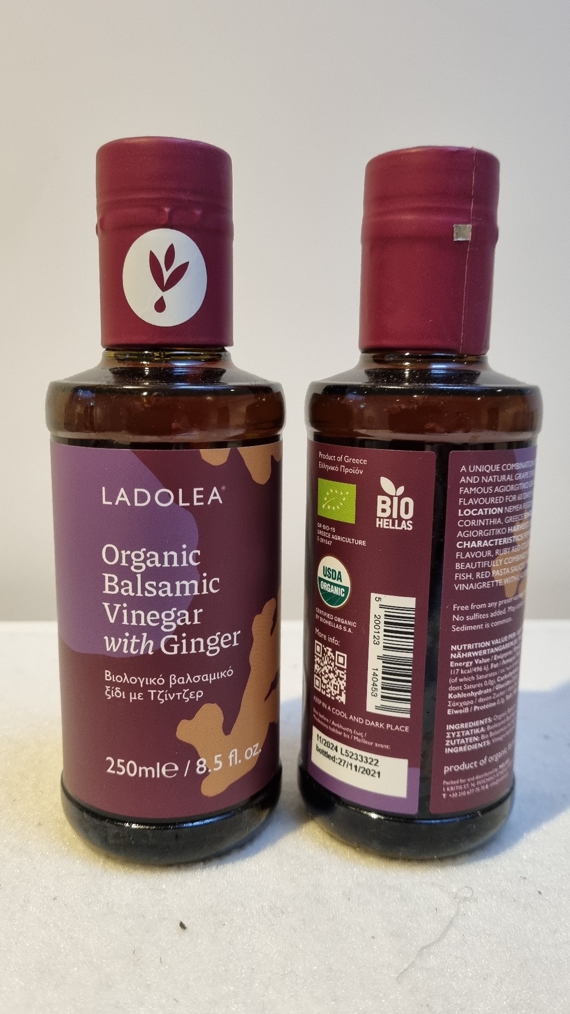 Ladolea BIO Balsamico Essig mit Ingwer MDH 11/2024, 250 ml