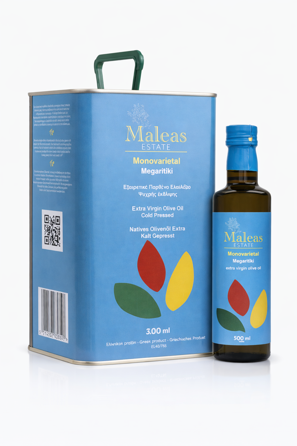 Maleas Organic Monovarietal EVOO Megaritiki - Set (500 ml & 2,5 Liter)