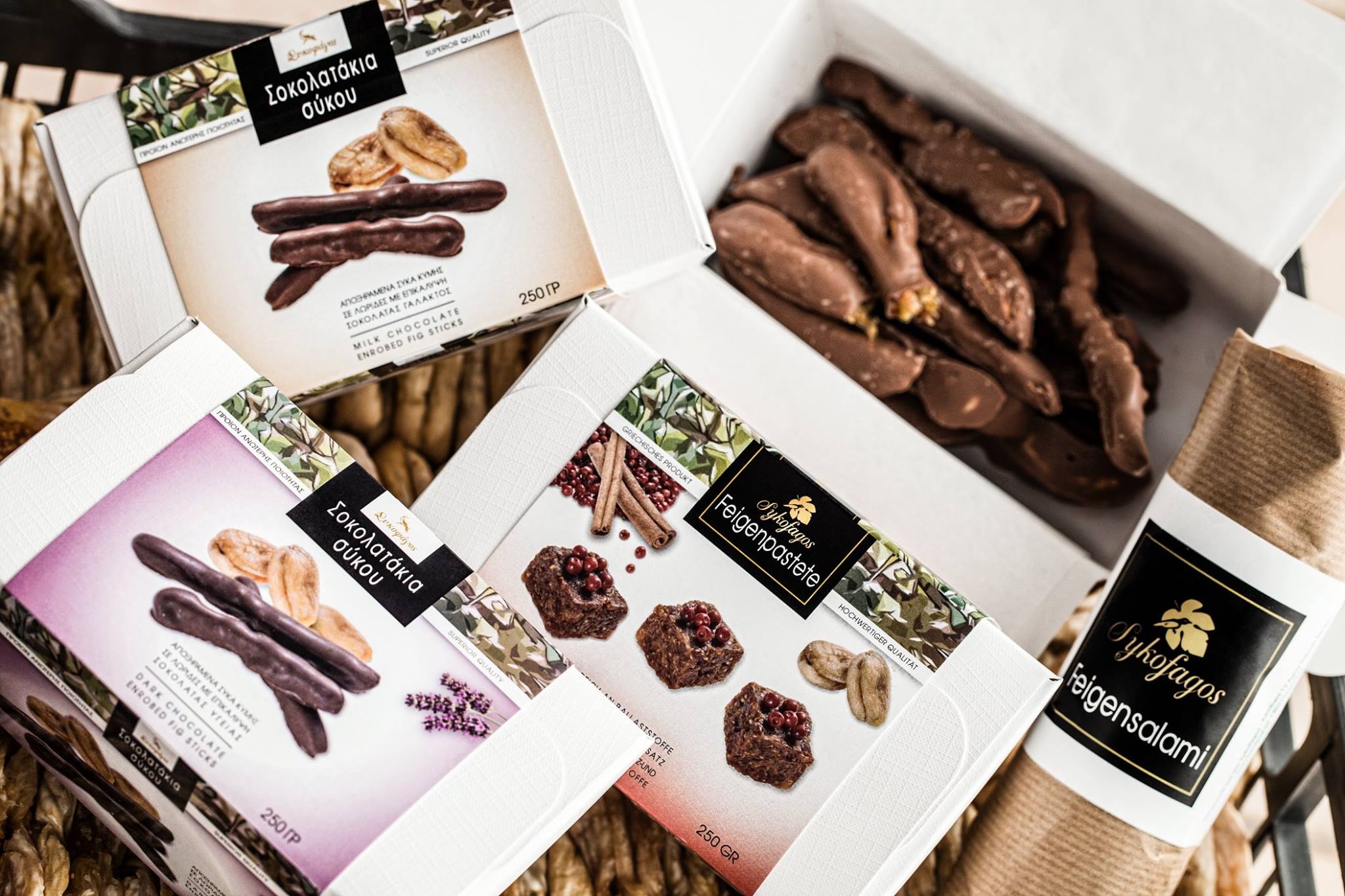 "Sykofagos" Feigenpralinen mit Milchschokolade, 250 g