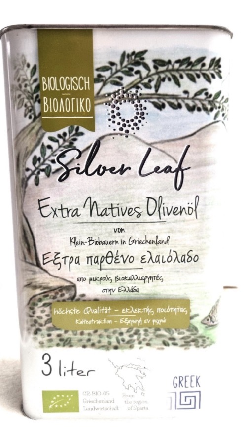 Silver Leaf Bio Ultra Premium Olivenöl aus Sparta – Set (1 Liter & 3 Liter)