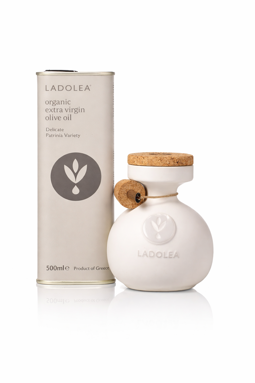 LADOLEA Premium Olivenöl Intense Megaritiki, Bio Medium Koroneiki & Bio Delicate Patrinia - Set (Keramik 3x 200 ml & 3x 500 ml Dose) 