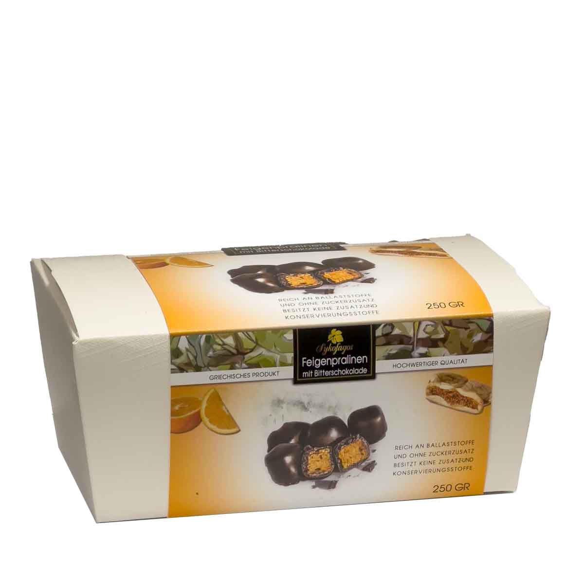 "Sykofagos" Feigenpralinen Orange mit Zartbitterschokolade, 250 g