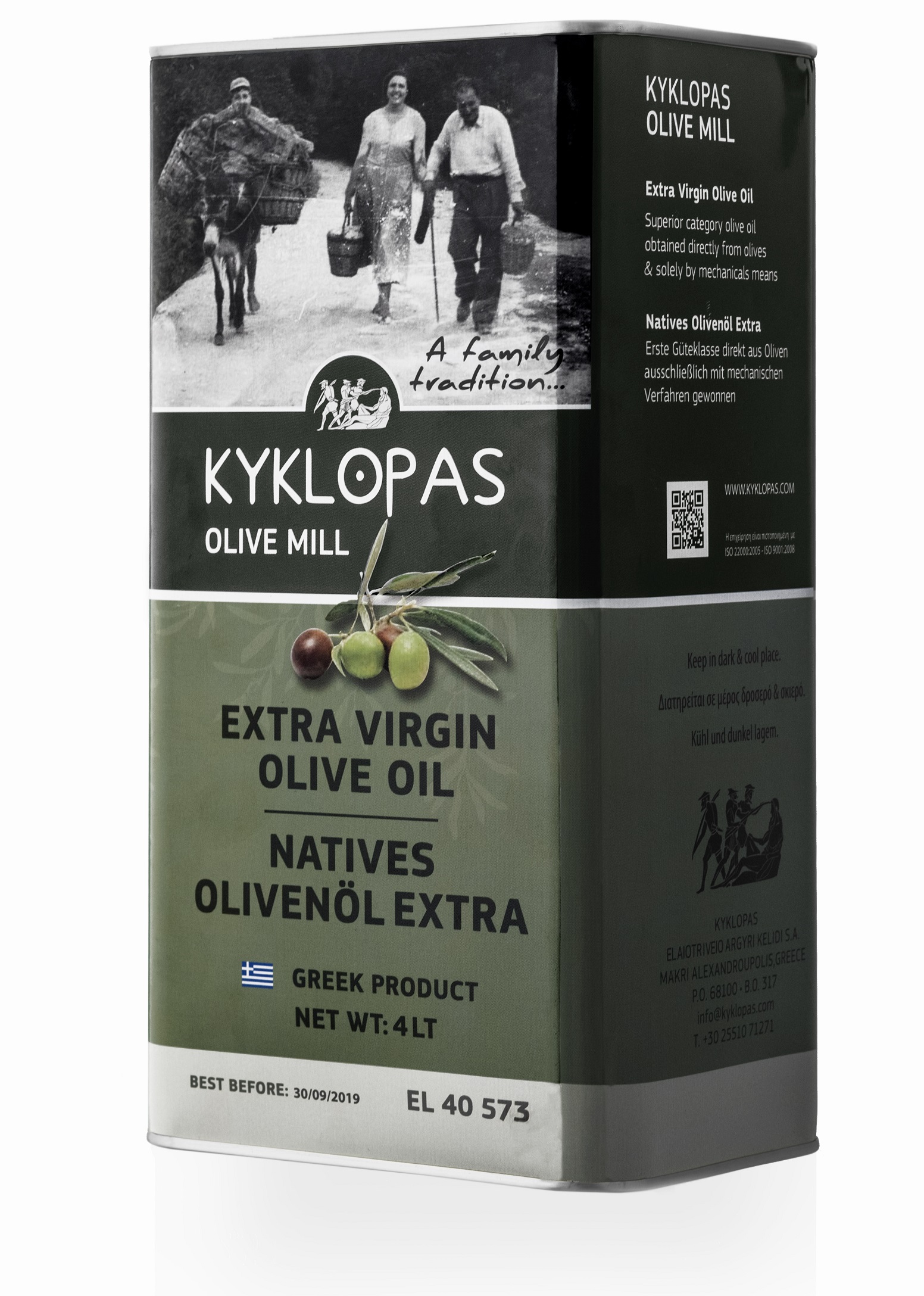 "Kyklopas" Extra Natives Olivenöl Premium Ernte 2024/25, 4 Liter