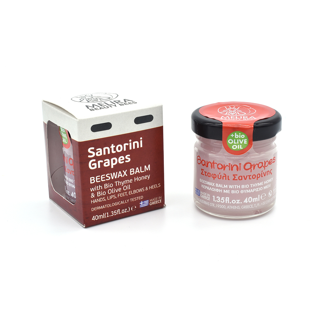 "Melira" Bienenwachssalbe Santorini Traube mit Bio Thymianhonig & Bio Olivenöl, 40 ml