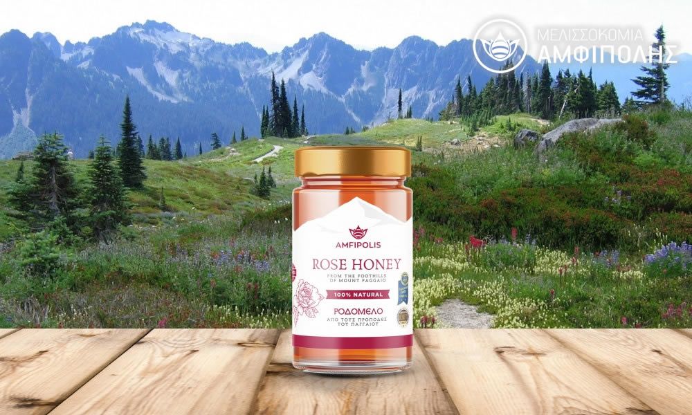 "Amfipolis" Rosen Premium Honig aus Rodolivos, 400 g