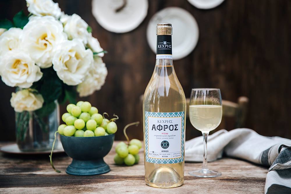 Kechris - Afros - ungefilterter Retsina aus Roditis, 0,75 L