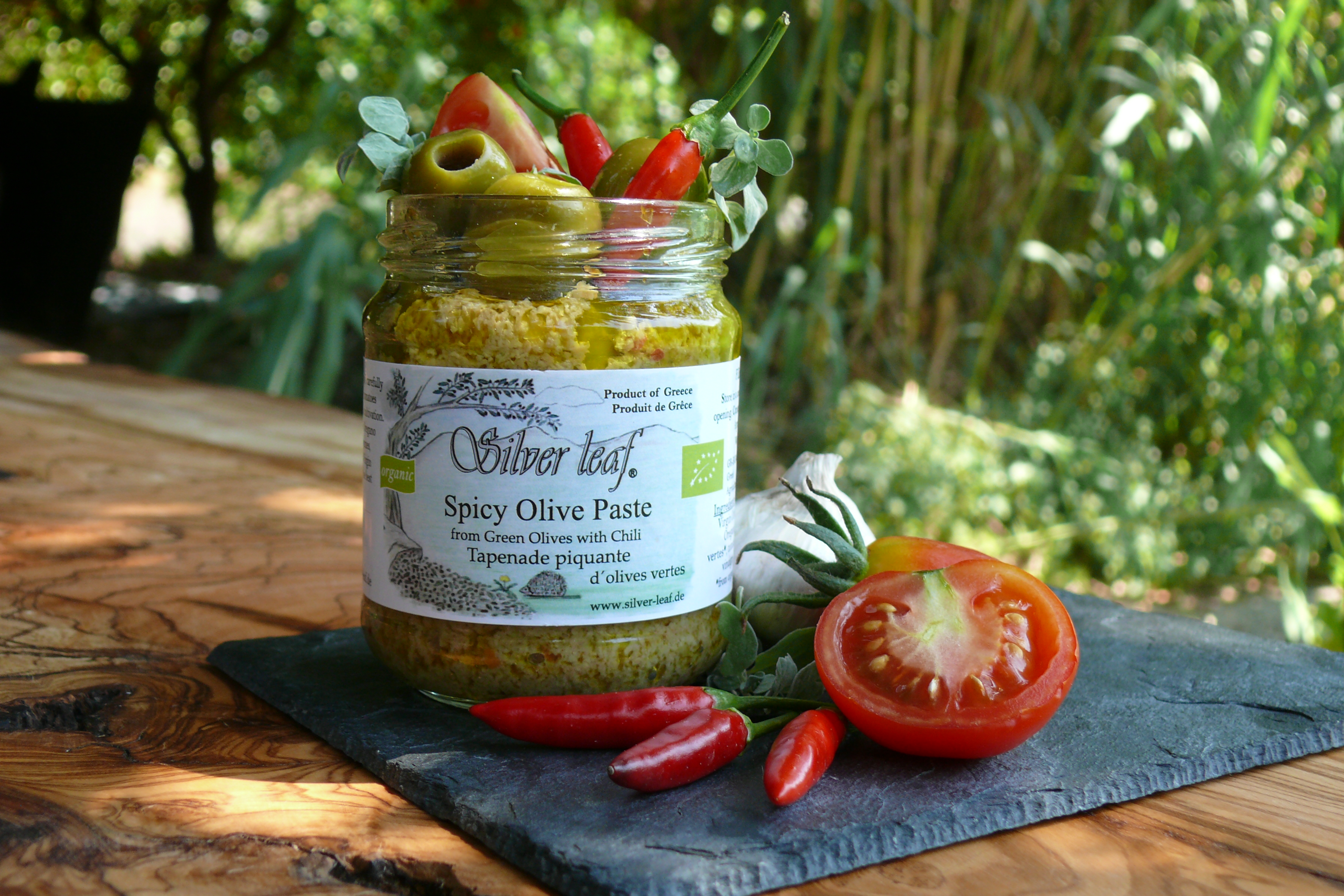"Silver Leaf" Pikante grüne BIO Olivenpaste, 180 g