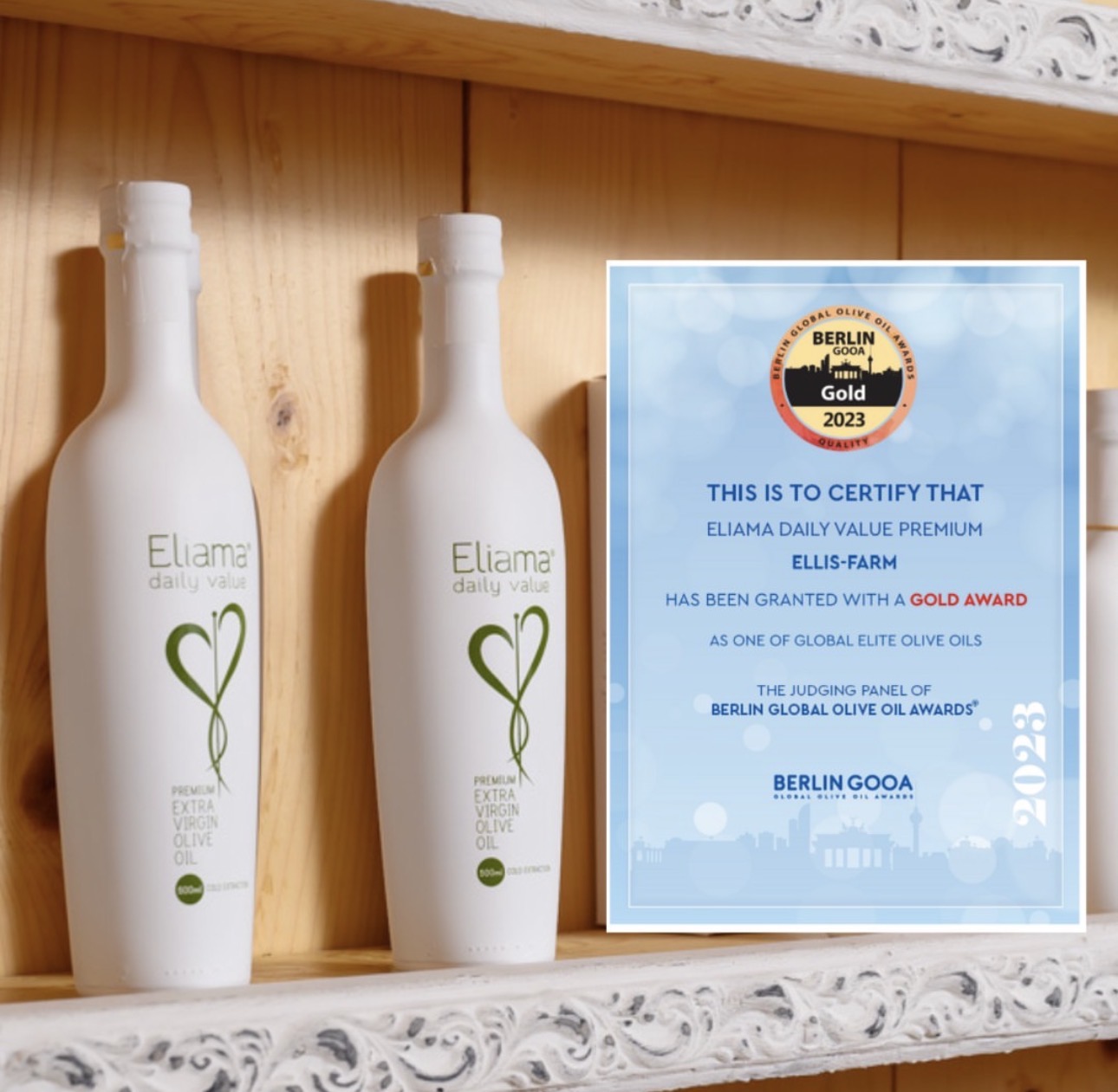 Ellis-Farm Eliama Premium Olivenöl Kreta-Reich an Polyphenolen Ernte 24/25, 500 ml