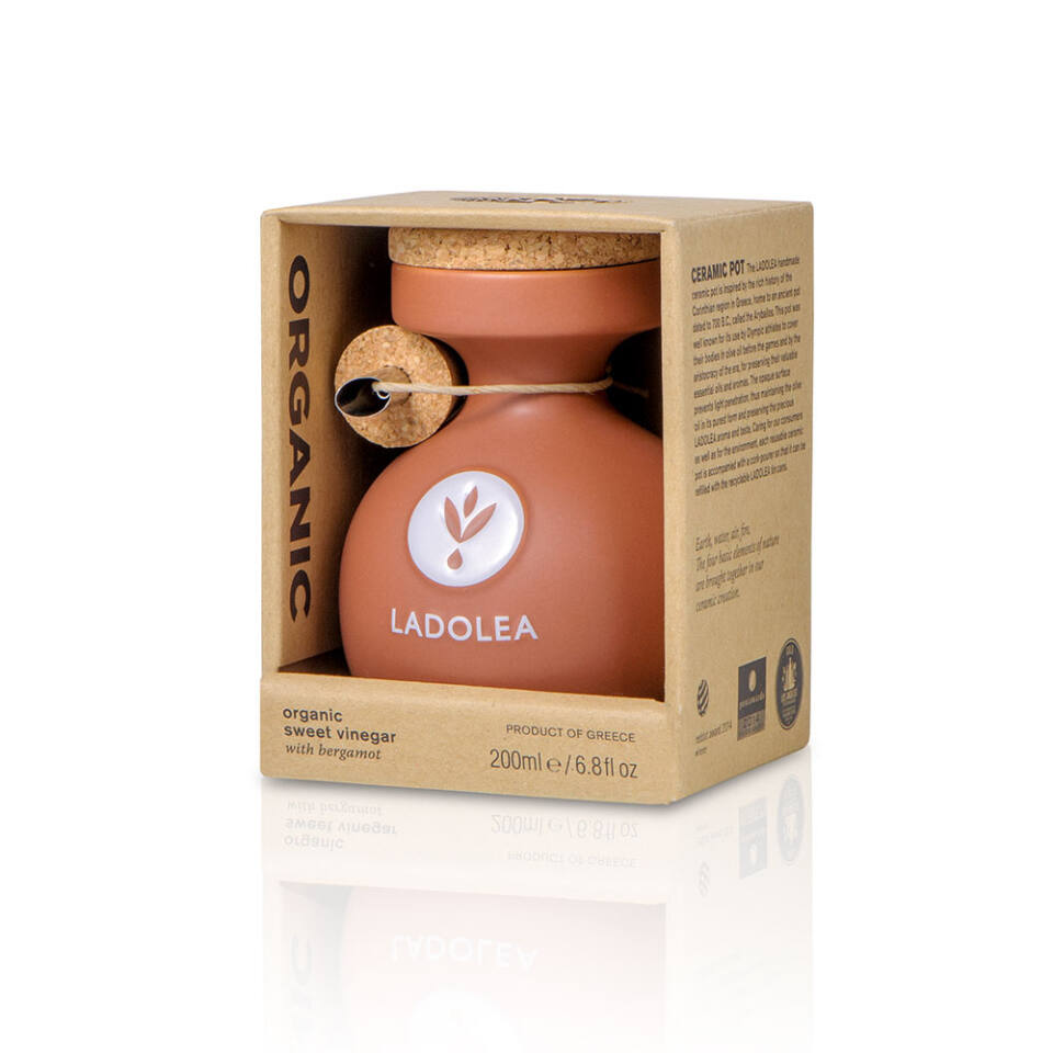 Ladolea Essig mit Bergamotte BIO im Tongefäß, 200 ml
