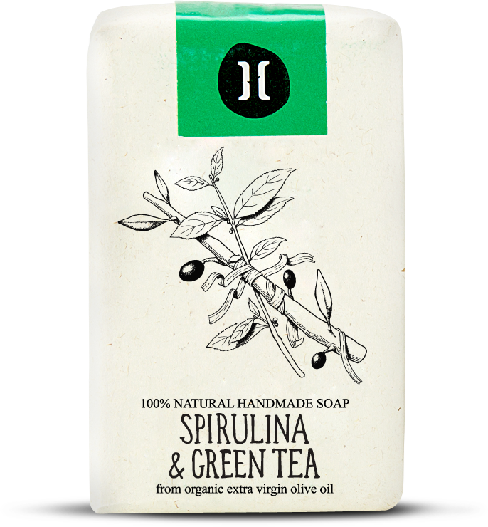 Bio Olivenölseife aus Kreta mit Spirulina & Grüntee 7-Tage-Preis, 120 g