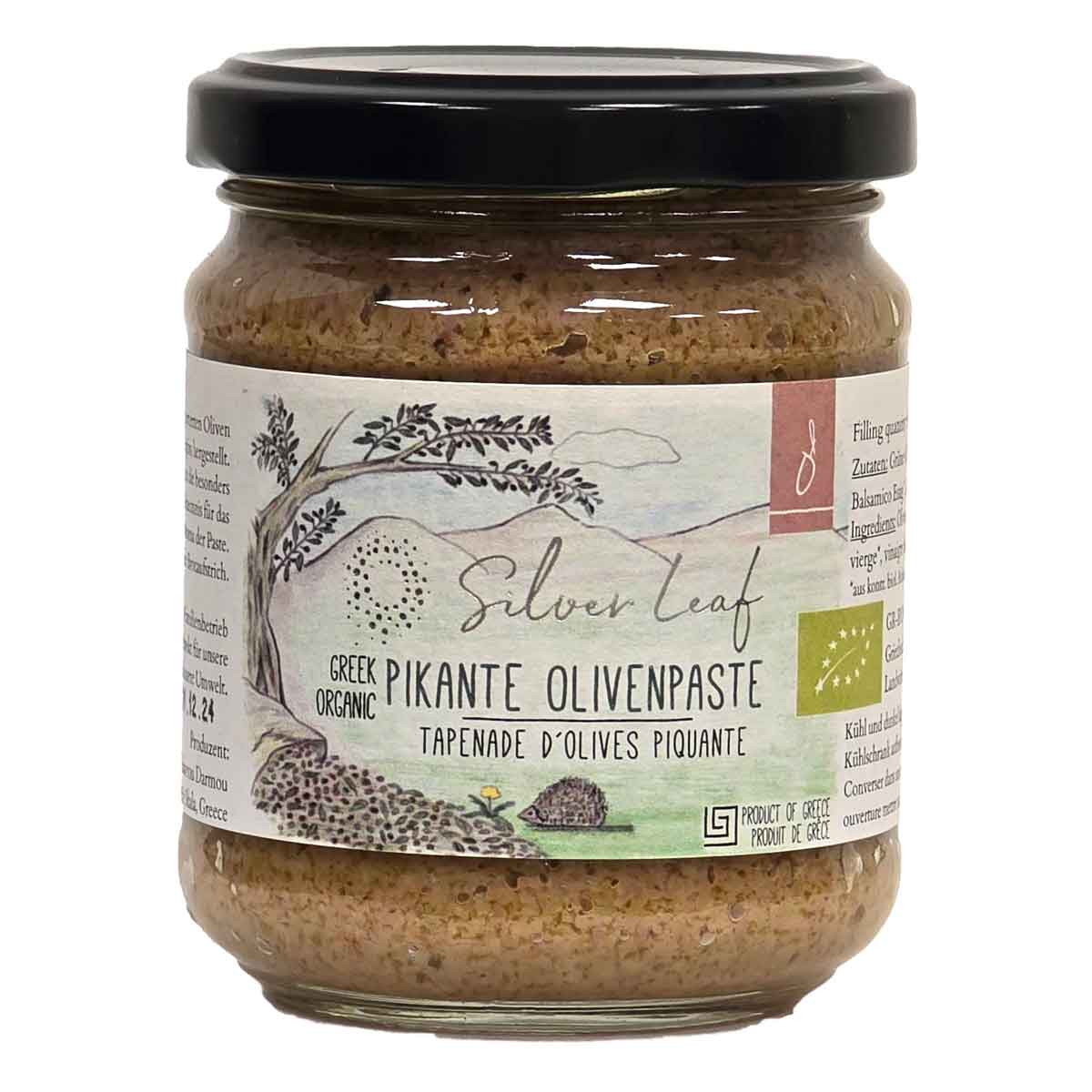 "Silver Leaf" Pikante grüne BIO Olivenpaste, 180 g