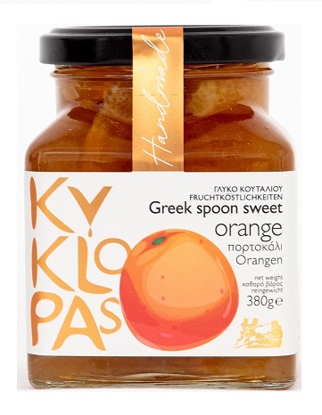 "Kyklopas" Orangen Löffelsüßigkeit-Glykó Koutalioú Portokáli NUR HEUTE!!, 380 g