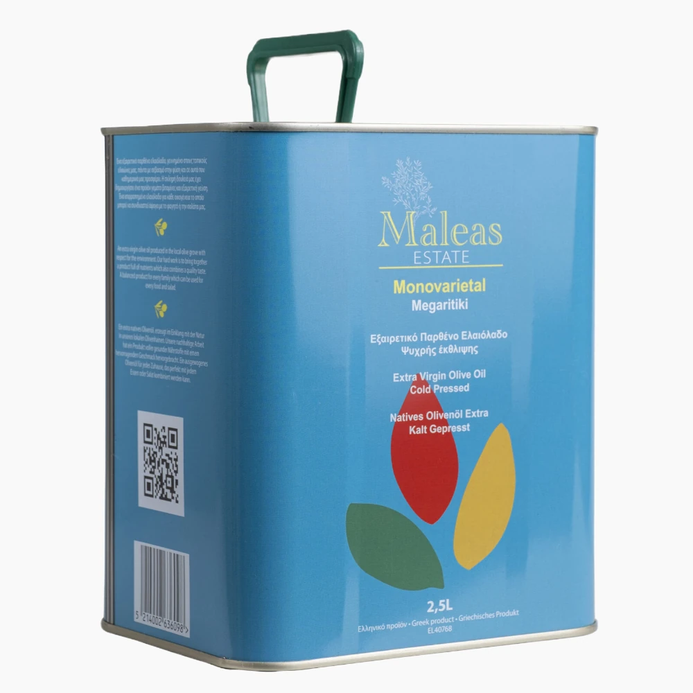 "Maleas" Organic Monovarietal EVOO Megaritiki Ernte 2025/26, 2,5 L.