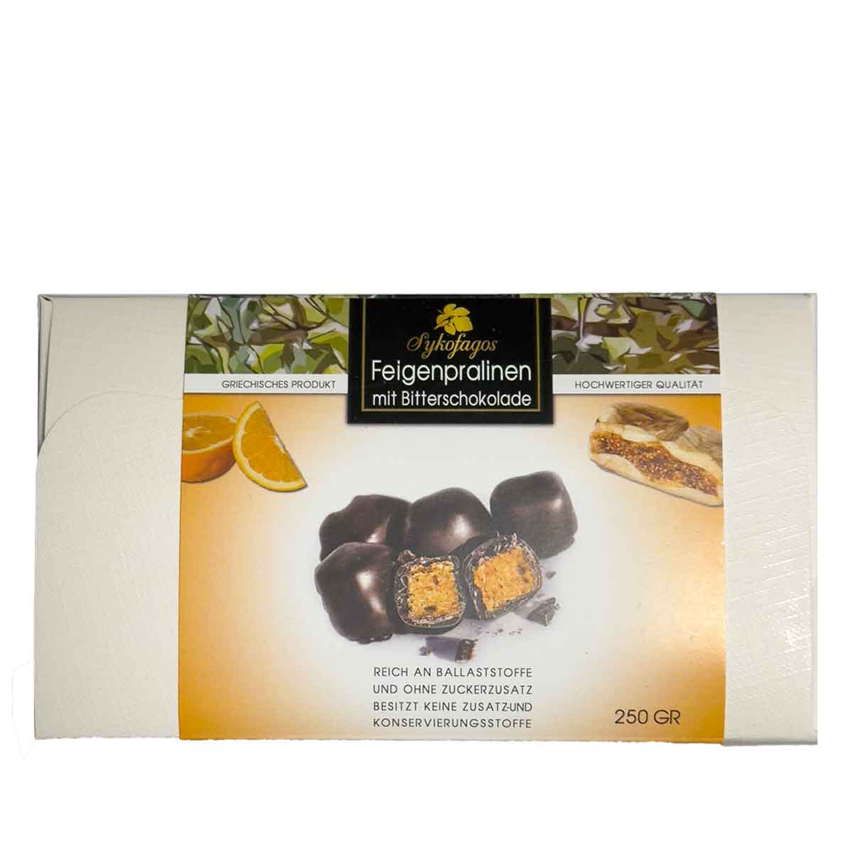 "Sykofagos" Feigenpralinen Orange mit Zartbitterschokolade, 250 g