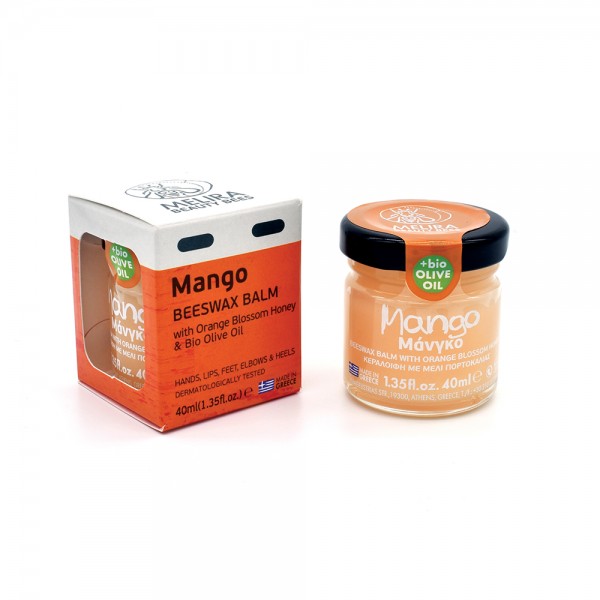 "Melira" Bienenwachsbalsam Mango mit Orangenblütenhonig & Bio-Olivenöl, 40 ml
