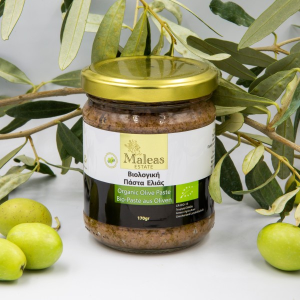 "Maleas Estate" Grüne Bio Olivenpaste der Sorte Chalkidiki, 170 g