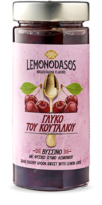 "Lemonodasos" Handgefertigte Sauerkirschen Löffelsüßigkeit-Glykó Koutalioú, 450 g