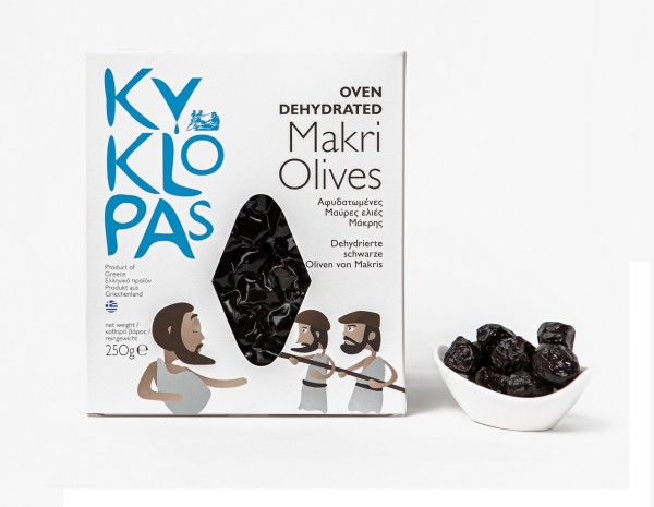 "Kyklopas" Getrocknete schwarze Makri Oliven limitiert, 250g