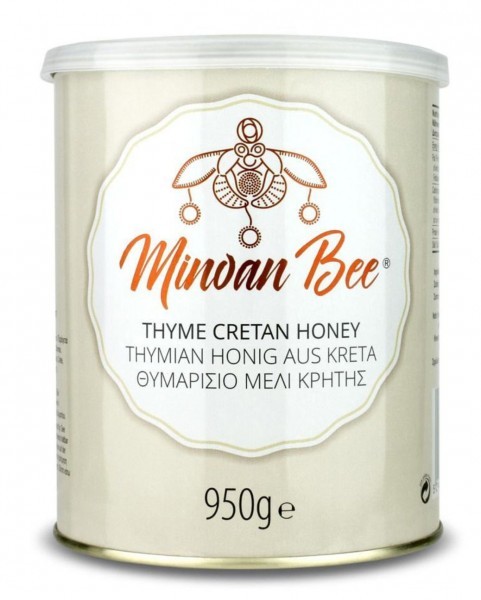 Minoan Bee Premium Thymian Honig Neue Ernte, 950 g Metall